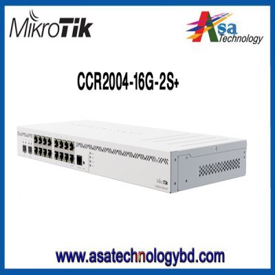 Mikrotik CCR2004-16G-2S+ Cloud Core Router With RouterOS L6 With Case US with powerful 4 cores and 4 GB RAM with 128 MB ROM