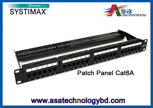 Cat6A 24-Port UTP  Patch Panel with Loaded Modular